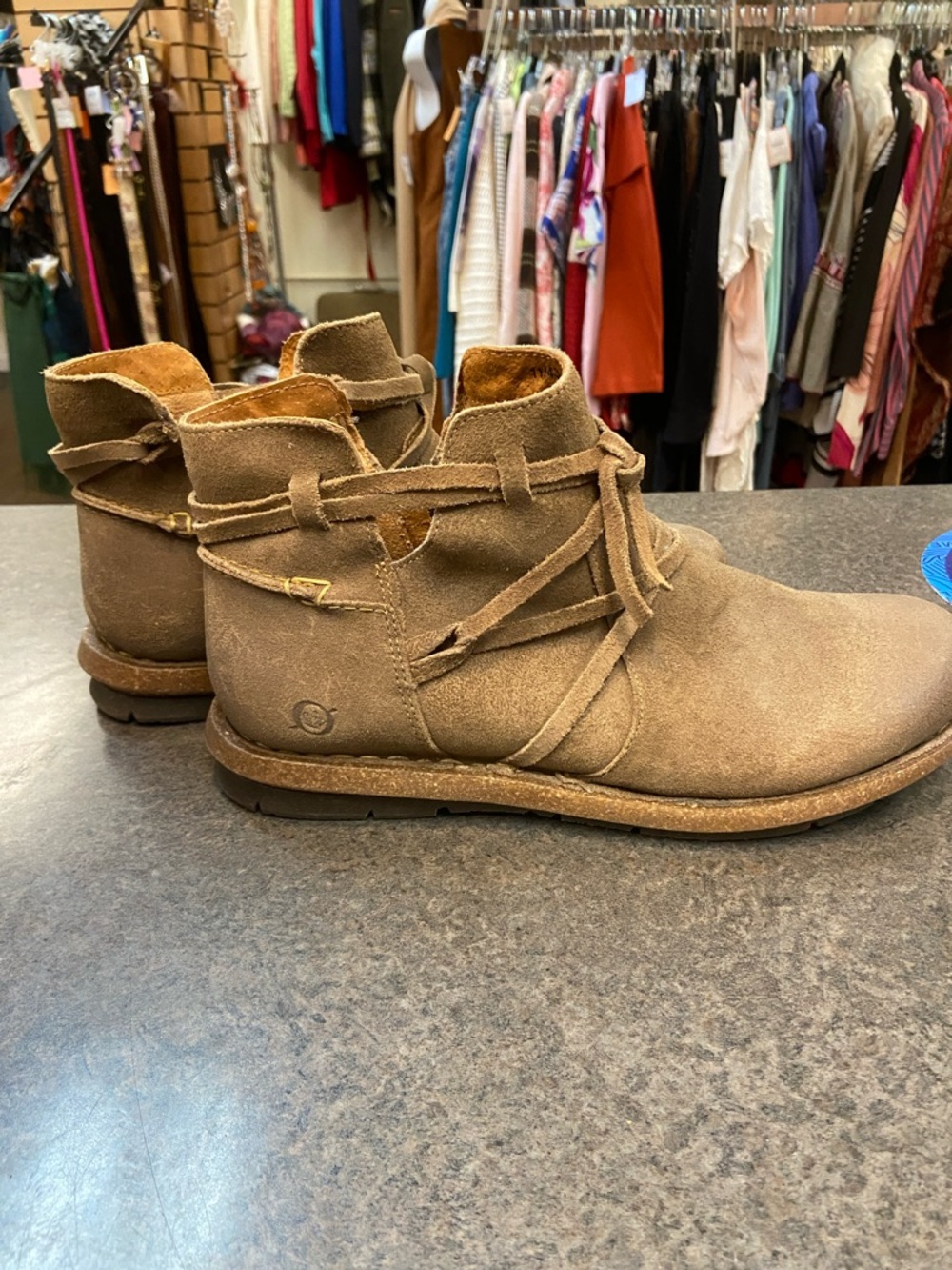 Born Suede Lace-Up Ankle Boot in Tan - Picture 3 of 6